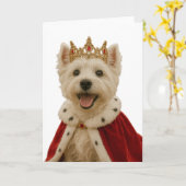 Westie Queen Kaart (Gele Bloem)