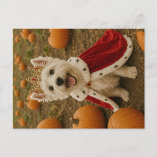 Westie Queen tijdens Halloween Briefkaart (Voorkant)