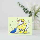 Westie Rainy Day Briefkaart (Staand voorkant)