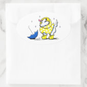 Westie Rainy Day Ovale Sticker (Tas)