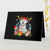 Westie Reindekermis Lampjes Pajama Dog X Kaart (Gele Bloem)