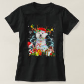 Westie Reindekermis Lampjes Pajama Dog X T-shirt (Design voorkant)