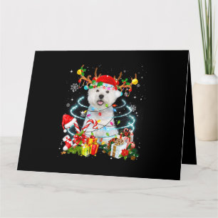 Westie Rendier Kerstboom Lichtjes Pyjama Hond X Kaart