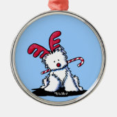 Westie rendier ronde ornament (Voorkant)