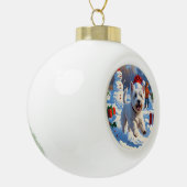 Westie rent in de sneeuw met kerst Pet Keramische Bal Ornament (Links)