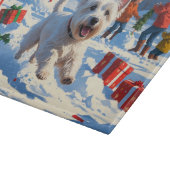 Westie rent in de sneeuw met kerst Pet Snijplank (Hoek)