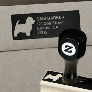 Westie Return Address West Highland White Rubberstempel