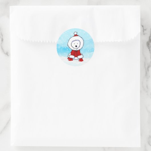 Westie Ronde Kerst stickers (Tas)