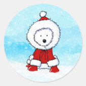 Westie Ronde Kerst stickers (Voorkant)