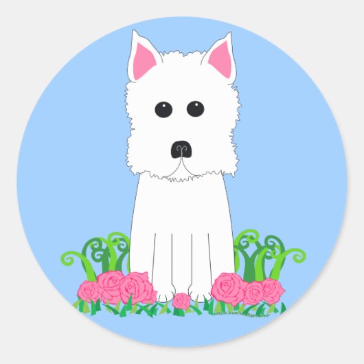 Westie Ronde Sticker (Voorkant)