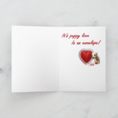 Westie Rose and Hearts Valentine Feestdagen Kaart (Binnen)