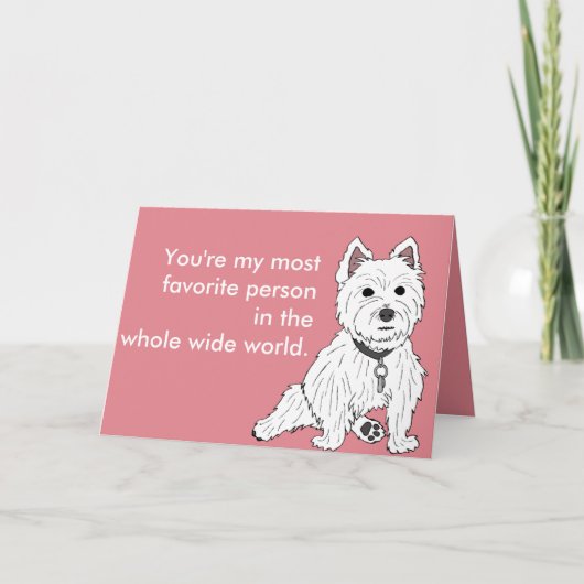 Westie Roze Wuv u de Kaart van Valentijn (Voorkant)