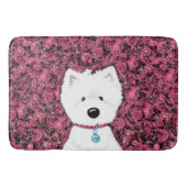 Westie Rozen Bloemenbadhanddoek set Badmat (Voorkant)