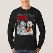 Westie Santa Dog Kerstmis Snowman Xmas Pajama T-shirt (Voorkant)