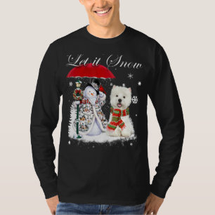 Westie Santa Dog Kerstmis Snowman Xmas Pajama T-shirt