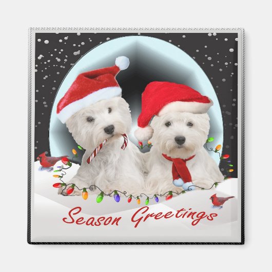 Westie Santa Pals Magneet (Voorkant)