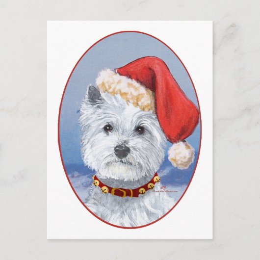 Westie Santas Helper Feestdagenkaart (Voorkant)
