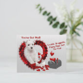 Westie Schattige Je hebt Mail Puppy Knuffels Valen Feestdagenkaart (Staand voorkant)