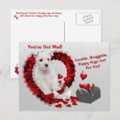 Westie Schattige Je hebt Mail Puppy Knuffels Valen Feestdagenkaart (Voorkant / Achterkant)