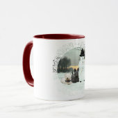 Westie & Scottie Bouwen een Sneeuwman Mok (Voorkant links)