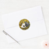 Westie & Scottie in de herfst Ronde Sticker (Envelop)