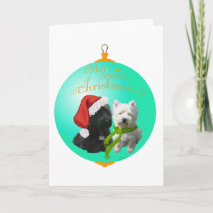 Westie Scottie Kerst Ornament Feestdagen Kaart