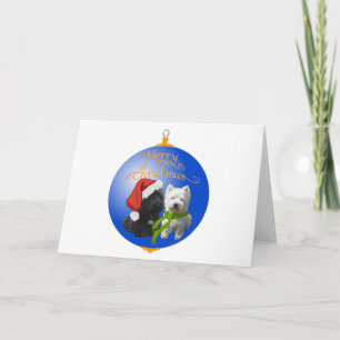 Westie Scottie Kerst Ornament Feestdagen Kaart