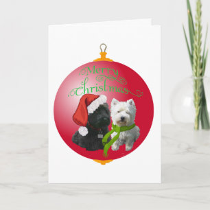 Westie Scottie Kerst Ornament Feestdagen Kaart
