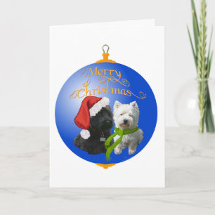 Westie Scottie Kerst Ornament Feestdagen Kaart