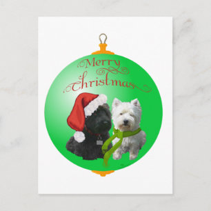 Westie Scottie Kerst Ornament Feestdagenkaart