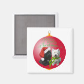 Westie Scottie Kerst Ornament Magneet (Voorkant / Achterkant)