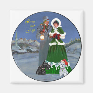 Westie & Scottie Kerstliederen Magneet