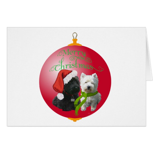 Westie Scottie Kerstmis (Voorkant Horizontaal)