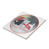 Westie Scottie Kerstmis Tegeltje (Zijkant)