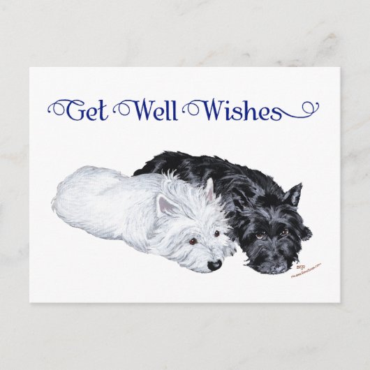 Westie & Scottie op hun gemak Briefkaart (Voorkant)