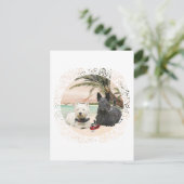 Westie & Scottie op Palmy Beach Briefkaart (Staand voorkant)