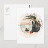 Westie & Scottie op Palmy Beach Briefkaart (Voorkant / Achterkant)