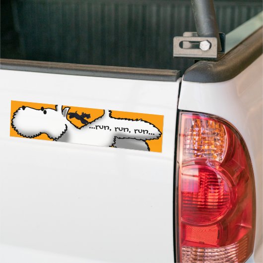 Westie/Scottie Run Bumpersticker (Op Truck)