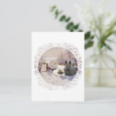Westie & Scottie Winter Ekster Briefkaart (Staand voorkant)