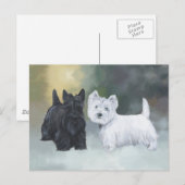 Westie Scottie Wintertijd Briefkaart (Voorkant / Achterkant)