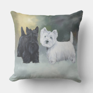 Westie Scottie Wintertijd Kussen