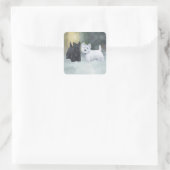 Westie Scottie Wintertijd Vierkante Sticker (Tas)