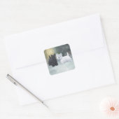 Westie Scottie Wintertijd Vierkante Sticker (Envelop)