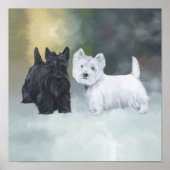 Westie Scottie Wintertime Poster (Voorkant)