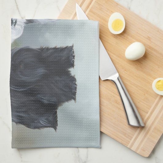 Westie Scottie Wintertime Theedoek (Quarter Fold)