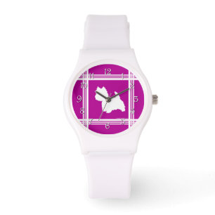 Westie Silhouet Horloge