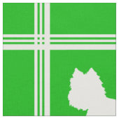 Westie Silhouet op Groen Stof (Close Up)