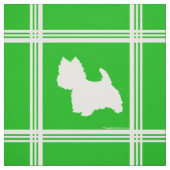 Westie Silhouet op Groen Stof (Swatch)