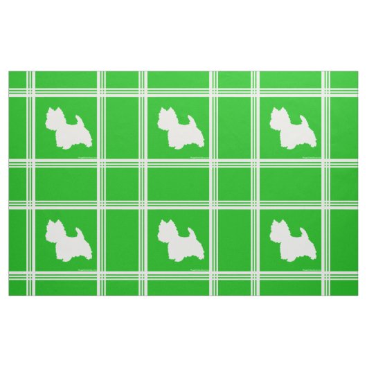 Westie Silhouet op Groen Stof (Fat Quarter)