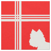 Westie Silhouet op Rood Stof (Close Up)
